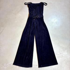 Y2K Juicy Couture Velour Jumpsuit Romper One Piece ~~ Wide Leg